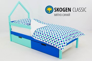 Детская кровать-домик мини Skogen мятно-синий в Астрахани