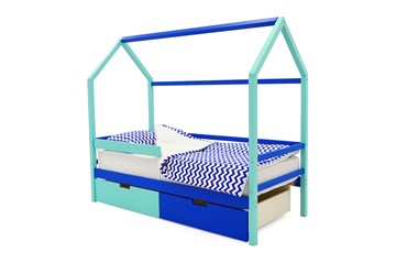 Детская кровать-домик Svogen синий-мятный в Астрахани