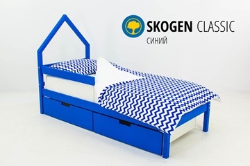 Детская кровать-домик мини Skogen синия в Астрахани