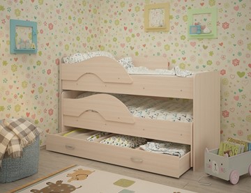 Детская двухэтажная кровать ТМК Радуга 1.6 с ящиком, цвет Млечный дуб в Астрахани