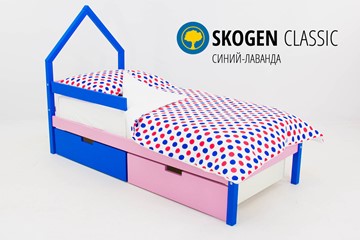 Кровать-домик мини Skogen синий-лаванда в Астрахани