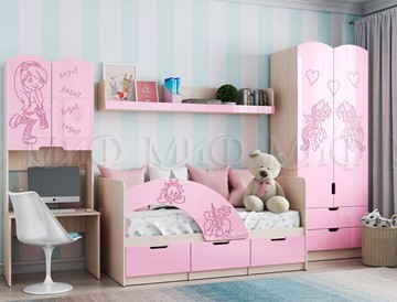 Гарнитур детской мебели Миф Юниор-3, Розовый металлик в Астрахани