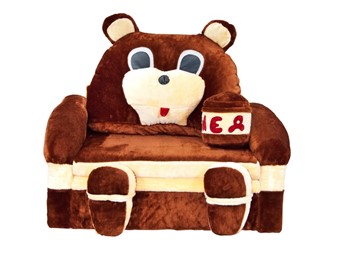 Диван детский Медведь с подушкой, ширина 120 см в Астрахани