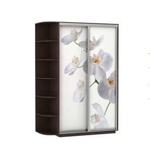 Шкаф 2-х дверный Экспресс 1500x600x2200, со стеллажом, Орхидея белая/венге в Астрахани