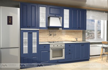 Прямой кухонный гарнитур Вена 2800, цвет Синий в Астрахани