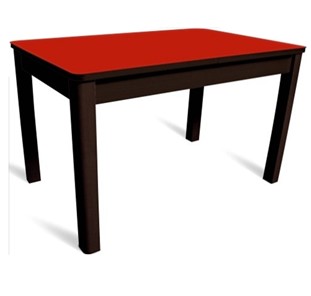 Кухонный стол раскладной Айсберг-01 СТ2, венге ЛДСП/стекло алое/42 прямые массив венге в Астрахани