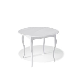 Круглый обеденный стол Kenner 1000С (Белый/Стекло белое глянец) в Астрахани