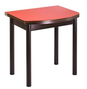 Кухонный стол раздвижной СПГ-01 СТ1, венге ЛДСП/стекло оранжевое/38 прямые трубки крашеные коричневый в Астрахани