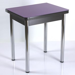Кухонный пристенный стол СПА-02 СТ2, венге ЛДСП/стекло фиолетовый/39 прямые трубки хром в Астрахани