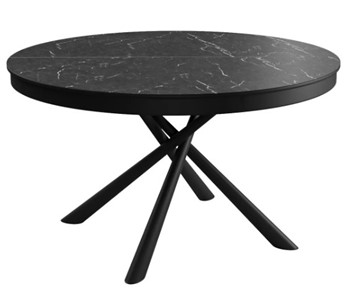 Керамический кухонный стол DikLine KR120 мрамор черный Калаката/опоры черные в Астрахани