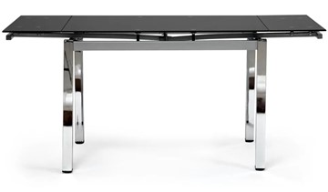 Стеклянный кухонный стол CAMPANA ( mod. 346 ) металл/стекло 70x110/170x76, хром/черный арт.11413 в Астрахани