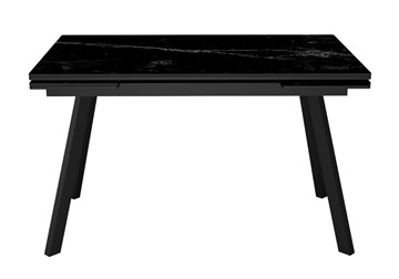 Керамический обеденный стол DikLine SKA125 Керамика Черный мрамор/подстолье черное/опоры черные (2 уп.) в Астрахани