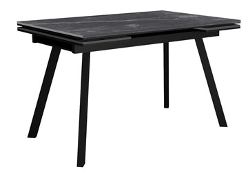Керамический кухонный стол DikLine SKA125 Керамика Серый мрамор/подстолье черное/опоры черные (2 уп.) в Астрахани