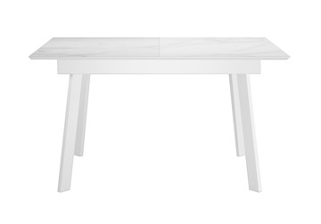 Стол кухонный раскладной DikLine SKH125 Керамика Белый мрамор/подстолье белое/опоры белые (2 уп.) в Астрахани