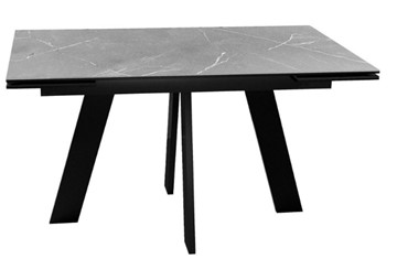Раскладной стол DikLine SKM140 Керамика серый мрамор/подстолье черное/опоры черные (2 уп.) в Астрахани