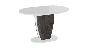Овальный кухонный стол Монреаль тип 1 (Белый глянец/Моод темный) в Астрахани