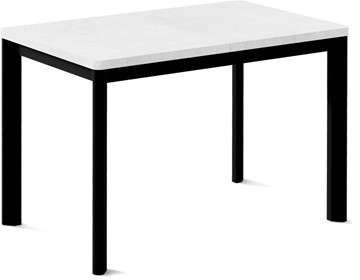 Кухонный стол раскладной Токио-1L (ноги металлические черные, белый цемент) в Астрахани