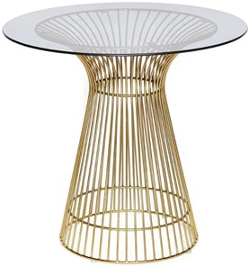 Стеклянный стол ARGO (mod. DT1471) металл/стекло, D80x74.5 черный/золотой в Астрахани