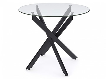 Обеденный круглый стол Dikline R900 стекло/ножки черный металл в Астрахани