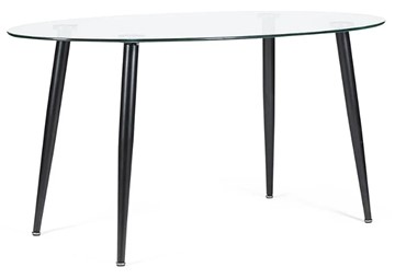 Стеклянный стол KASSEL (mod. DT333) металл/закаленное стекло (10 мм), 150х90х75см, черный в Астрахани