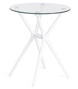Стеклянный стол PARNAVAZ (mod. 29) пластик/стекло, 60х60х70,5 прозрачный/белый арт.19697 в Астрахани