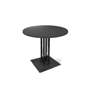 Круглый стол на кухню SHT-TU6-BS1 / SHT-TT 80 ЛДСП (камень пьетра гриджио черный/черный) в Астрахани