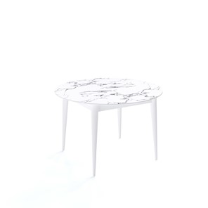 Обеденный круглый стол Kenner W1200 (Белый/Мрамор белый) в Астрахани
