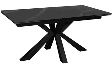 Стол раздвижной DikLine SFE140 Керамика Черный мрамор/подстолье черное/опоры черные (2 уп.) в Астрахани