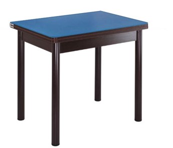 Кухонный пристенный стол СПА-01 СТ2, венге ЛДСП/стекло синие/38 прямые трубки крашеные коричневый в Астрахани
