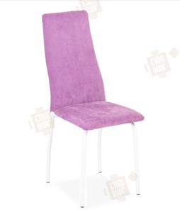 Обеденный стул Волна, каркас металл белый, инфинити фиолетовый в Астрахани