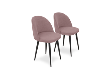 Комплект из 2-х  мягких стульев для кухни Brendoss Лайт розовый черные ножки в Астрахани