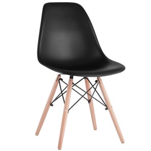 Комплект стульев 4 шт. BRABIX "Eames CF-010", пластик черный, опоры дерево/металл, 532631, 2033A в Астрахани