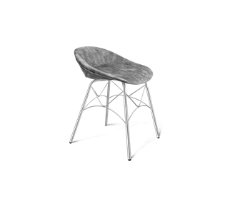 Обеденный стул SHT-ST19-SF1 / SHT-S107 (дымный/хром лак) в Астрахани