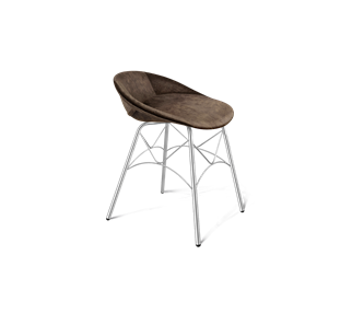 Обеденный стул SHT-ST19-SF1 / SHT-S107 (кофейный трюфель/хром лак) в Астрахани