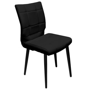 Обеденный стул BRABIX "Novita CF-060", экокожа черная, каркас металлический усиленный черный, 532781 в Астрахани