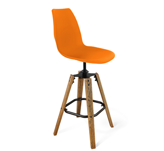 Барный стул SHT-ST29/S93 (оранжевый ral2003/брашированный коричневый/черный муар) в Астрахани