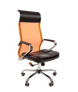 Кресло компьютерное CHAIRMAN 700 сетка, цвет оранжевый в Астрахани