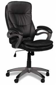 Офисное кресло ДамОфис J 9302 экокожа /пластик, черный в Астрахани