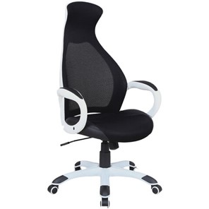 Кресло компьютерное Brabix Premium Genesis EX-517 (пластик белый, ткань/экокожа/сетка черная) 531573 в Астрахани