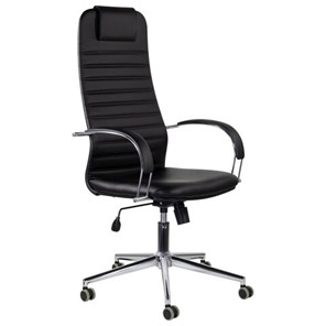 Офисное кресло Brabix Premium Pilot EX-610 CH (хром, кожзам, черное) 532418 в Астрахани