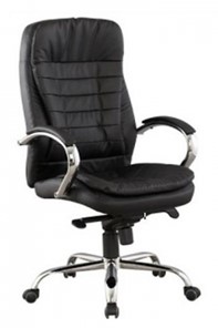 Компьютерное кресло ДамОфис J 9031-1 нат. кожа /хром, черный в Астрахани
