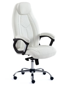 Кресло компьютерное BOSS Lux, кож/зам, белый, арт.15307 в Астрахани