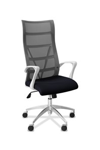 Офисное кресло Топ X белый каркас, сетка/ткань TW / серая/черная в Астрахани