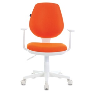 Кресло компьютерное Brabix Fancy MG-201W (с подлокотниками, пластик белый, оранжевое) 532410 в Астрахани