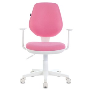 Офисное кресло Brabix Fancy MG-201W (с подлокотниками, пластик белый, розовое) 532409 в Астрахани