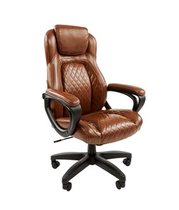 Кресло компьютерное CHAIRMAN 432, экокожа, цвет коричневый в Астрахани