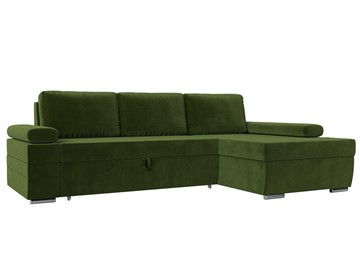 Угловой диван с оттоманкой Канкун, Зеленый (микровельвет) НПБ в Астрахани