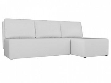 Угловой диван с оттоманкой Поло, Белый (экокожа) в Астрахани