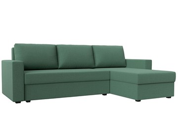 Угловой диван с оттоманкой Траумберг Лайт, Амур зеленый (Рогожка) в Астрахани
