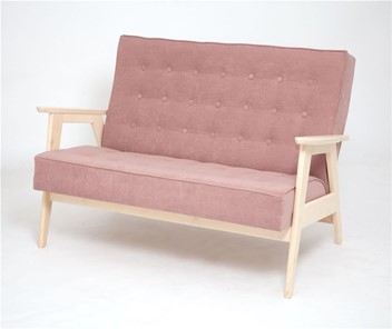 Прямой диван Ретро, двухместный (беленый дуб / RS 12 - розовый) в Астрахани